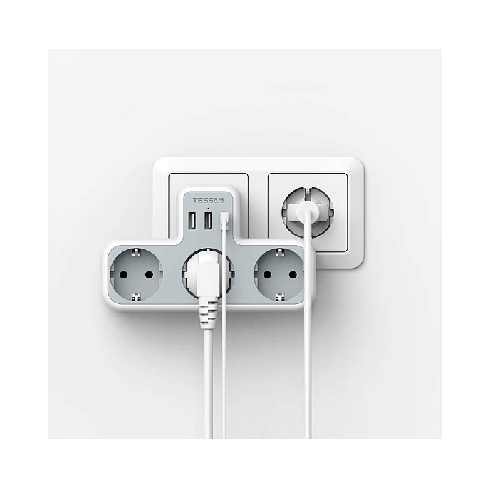 Сетевой фильтр Tessan TS-323 Grey - рис.1