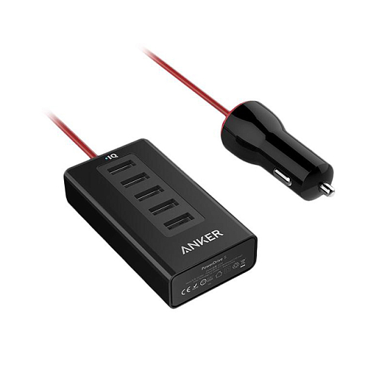Автомобильное зарядное устройство Anker PowerDrive 5 50W 5-ports car charger black (A2311H12) - рис.0