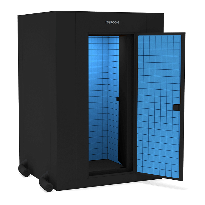 Акустическая кабина IzoRoom Comfort Plus without window Black Blue - рис.0