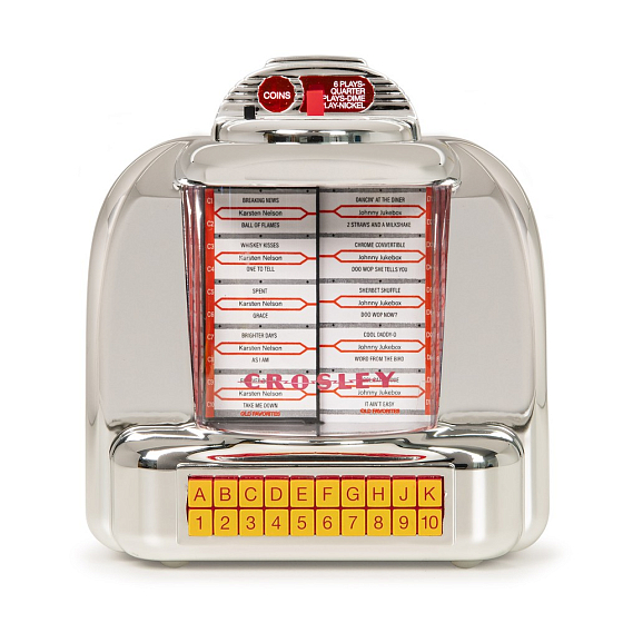 Mini система Crosley Diner Jukebox Tabletop Radio Silver - рис.0